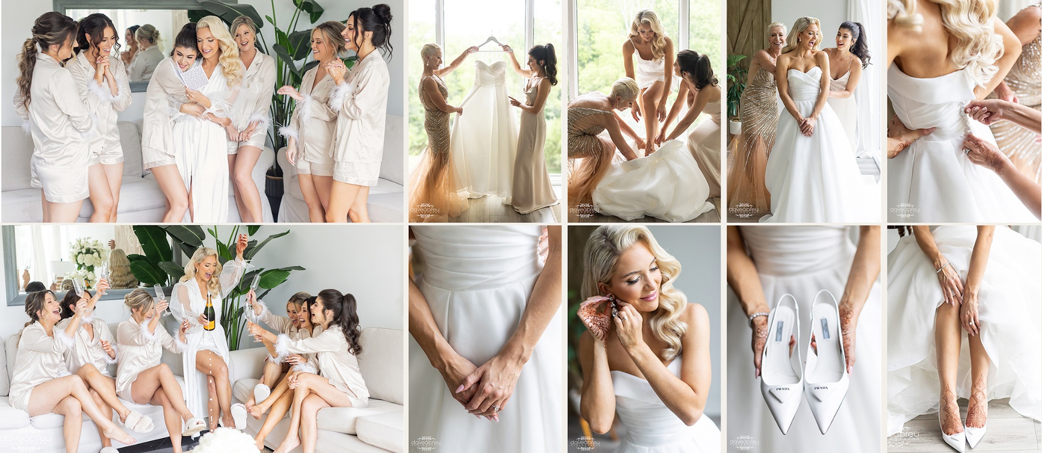 Bryanna getting ready with her bridal party