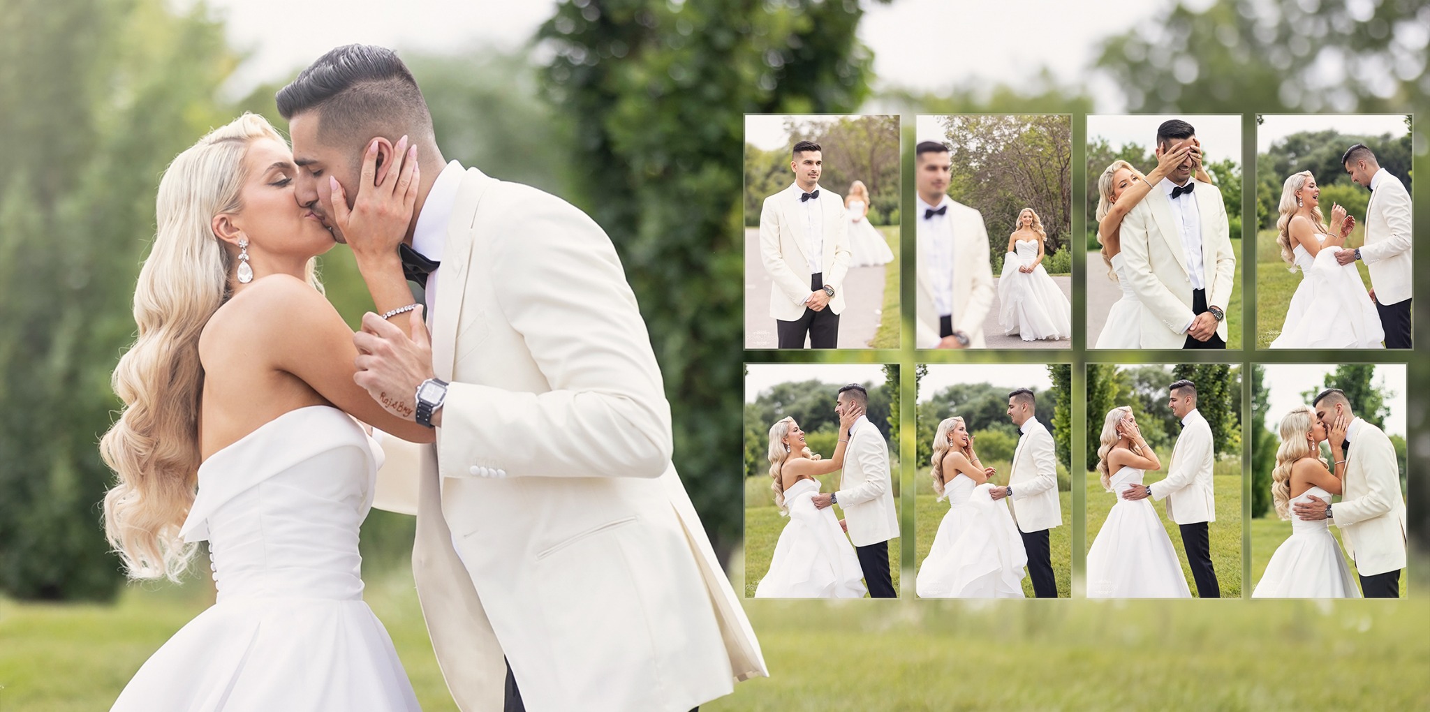 Bryanna and Raj sharing their first look outdoors
