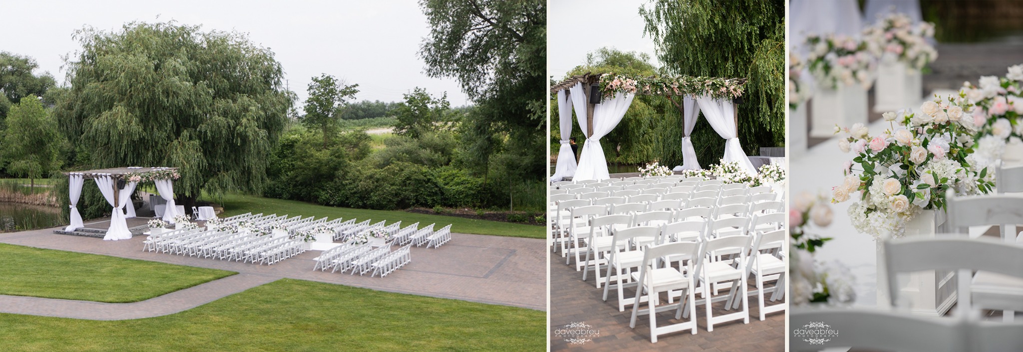 Outdoor ceremony setting at The Arlington Estate