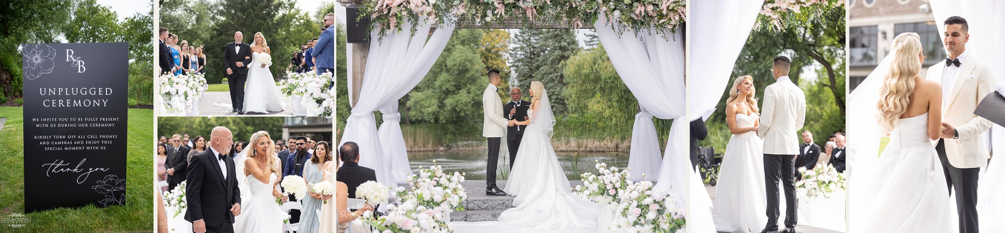 Bryanna walking down the aisle and exchanging vows with Raj
