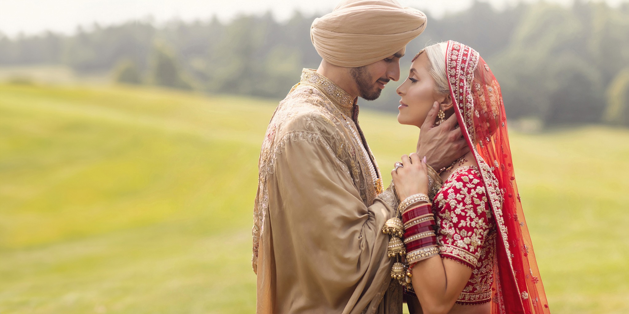 Bryanna and Raj after their Sikh wedding ceremony