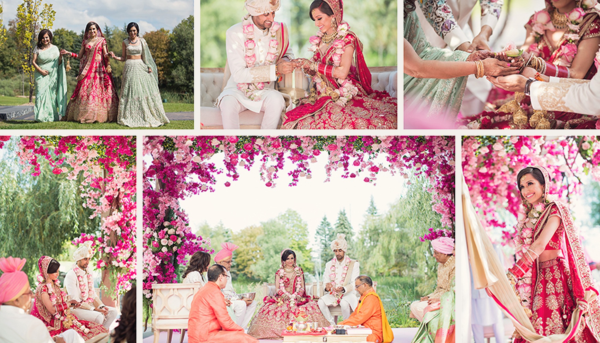Koyelle and Akash during their outdoor Hindu wedding ceremony at The Arlington Estate