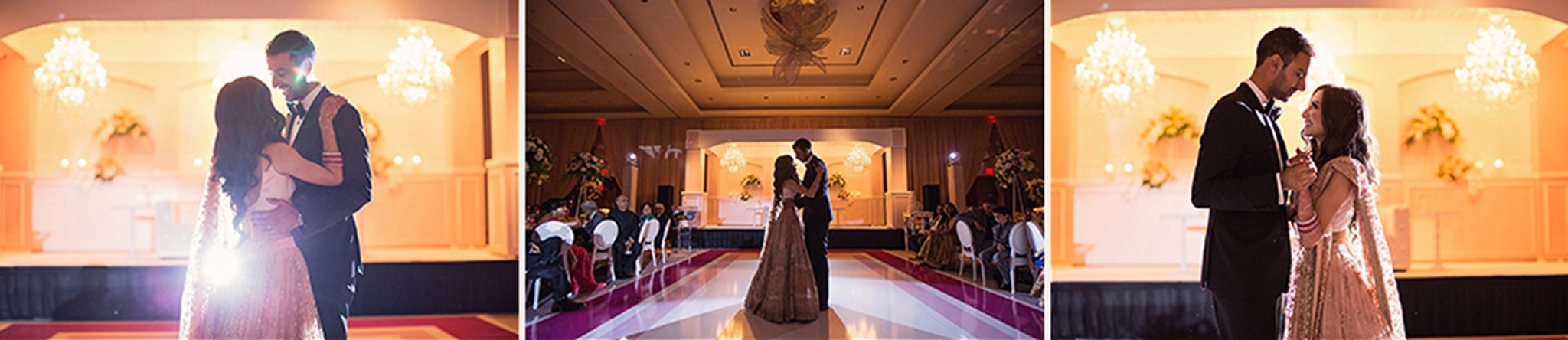 Koyelle and Akash sharing their first dance at The Ritz-Carlton, Toronto